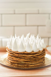 Close-up of dessert on table