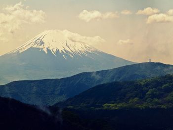 Scenic view of mountains against sky