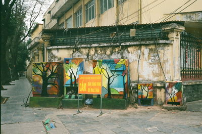 Graffiti on wall of abandoned building