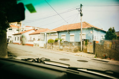 Road seen through car window