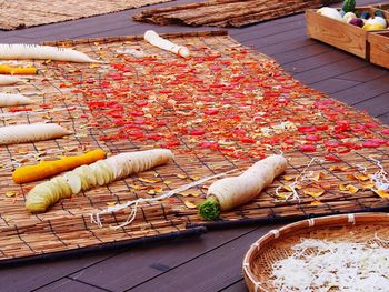 High angle view of food