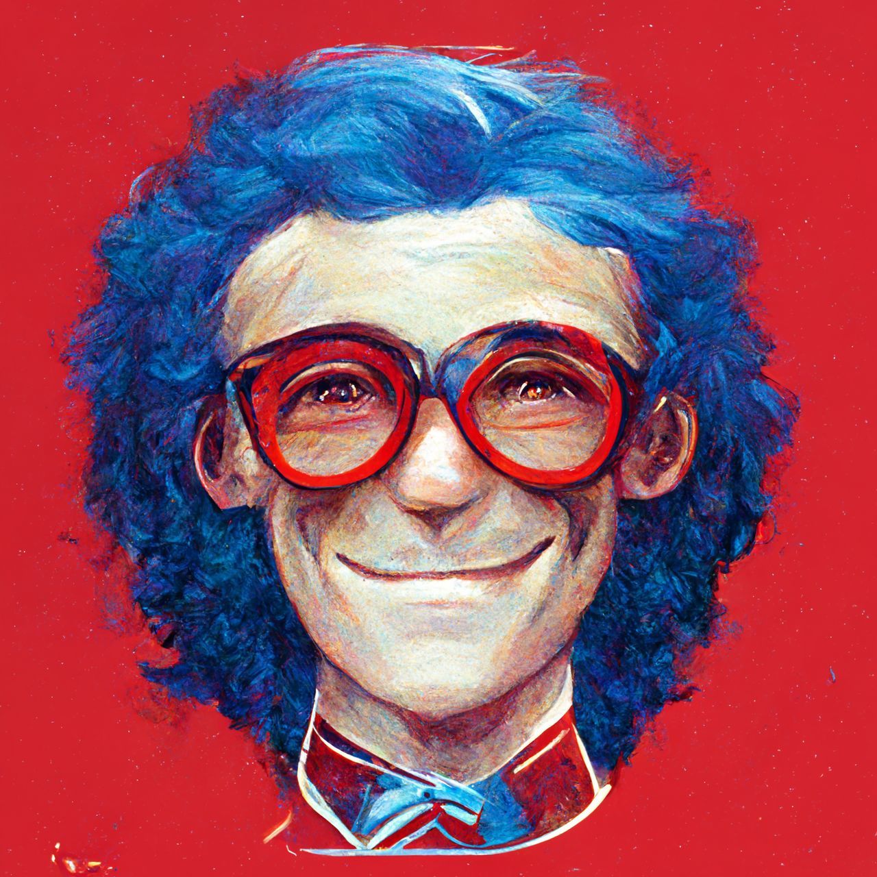 Dude Dude Portrait Portrait Of A Man  Blue Hair Glasses Man With Glasses Weard Face