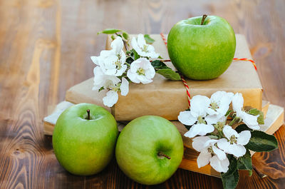 Close-up of apples on table