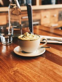 Close-up of coffee on table