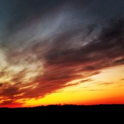 Scenic view of dramatic sky during sunset