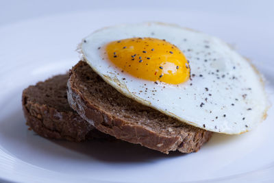 Close-up of bread in plate