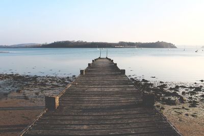 View of jetty leading to the sea