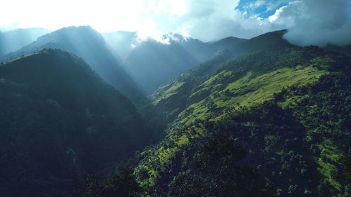 Scenic view of mountains against sky