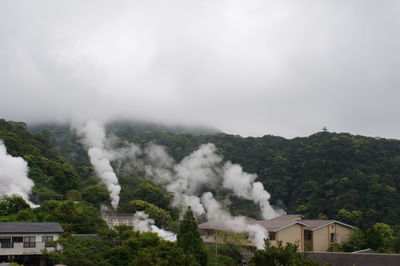 Panoramic shot of buildings and trees against sky