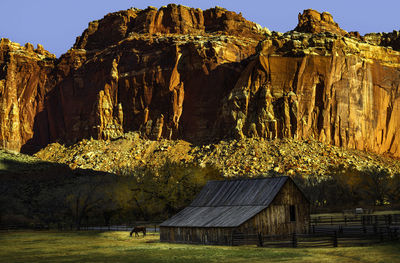 Scenic view of rocky mountains