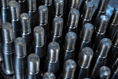 Screws placed in a row