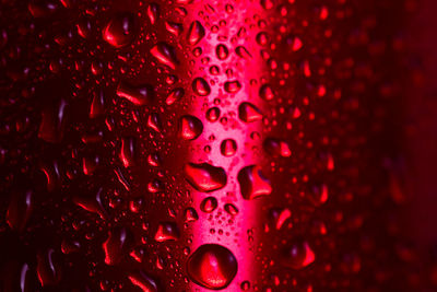 Close-up of water drops on glass