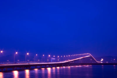 Bridge over river at night