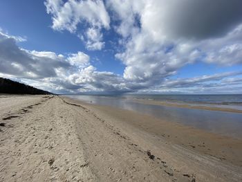 Scenic view of beach against sky