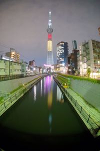 City skyline at night