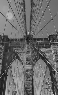 Low angle view of suspension bridge