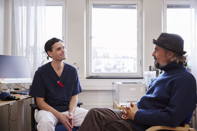 Senior man having doctor appointment