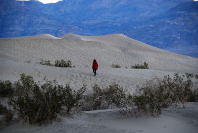 Rear view full length of woman at death valley national park