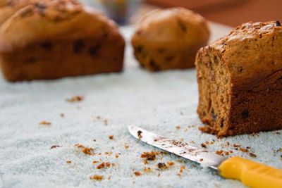 Close-up of cake on table