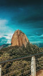 Scenic view of rock formations against sky