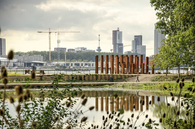 Rotterdam skyline as seen from brienenoord island