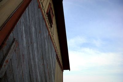 Low angle view of built structure against sky