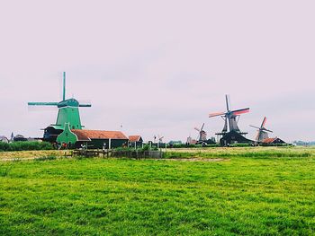 Countryside landscape against clear sky