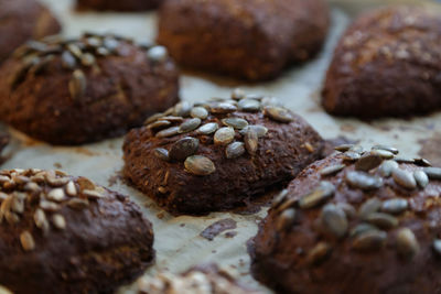 Close-up of cookies on table