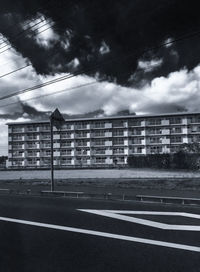 Road against sky in city