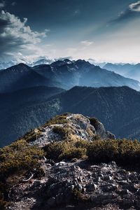 Scenic view of mountains against sky