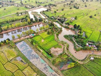 Aerial view of agricultural landscape