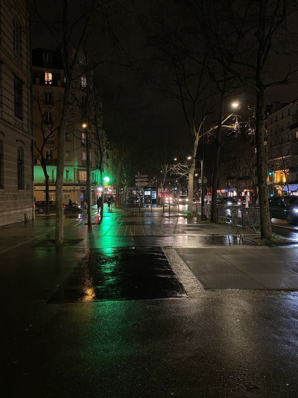 CITY STREET AT NIGHT