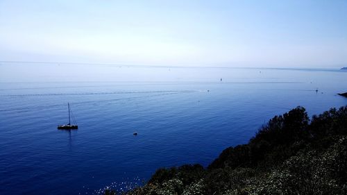 High angle view of sea against sky