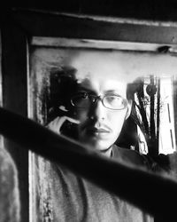 Close-up of young man in eyeglasses