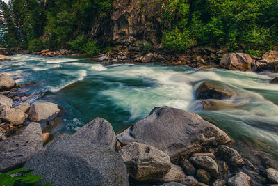 Scenic view of rocks in sea