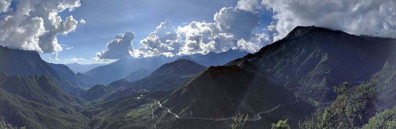 Panoramic view of mountains against sky