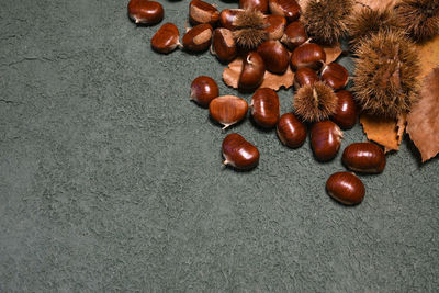 High angle view of fruits on table