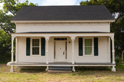 Exterior of house on field against building