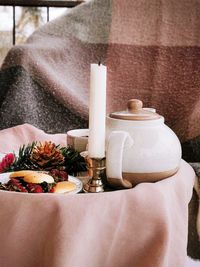 Close-up of cake on table at home