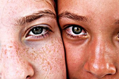 Close-up portrait of girls