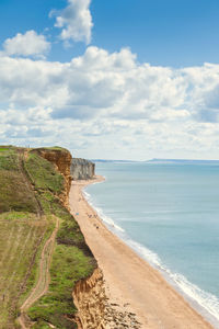 Scenic view of beach against sky