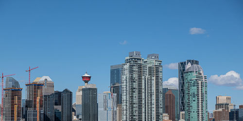 Modern buildings against blue sky