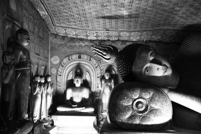 Low angle view of statue in temple