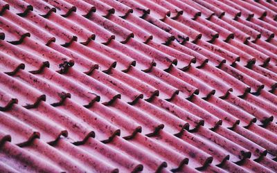 High angle view of roof tiles