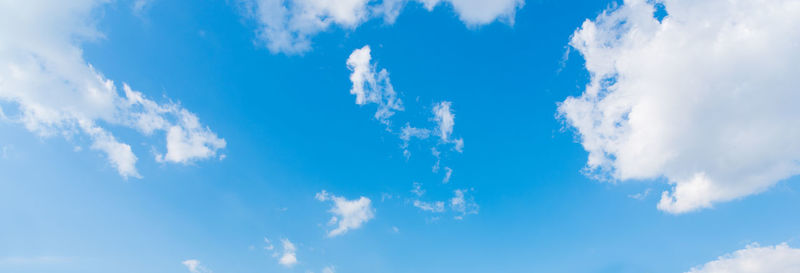 Low angle view of clouds in blue sky