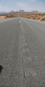 Surface level of road on desert