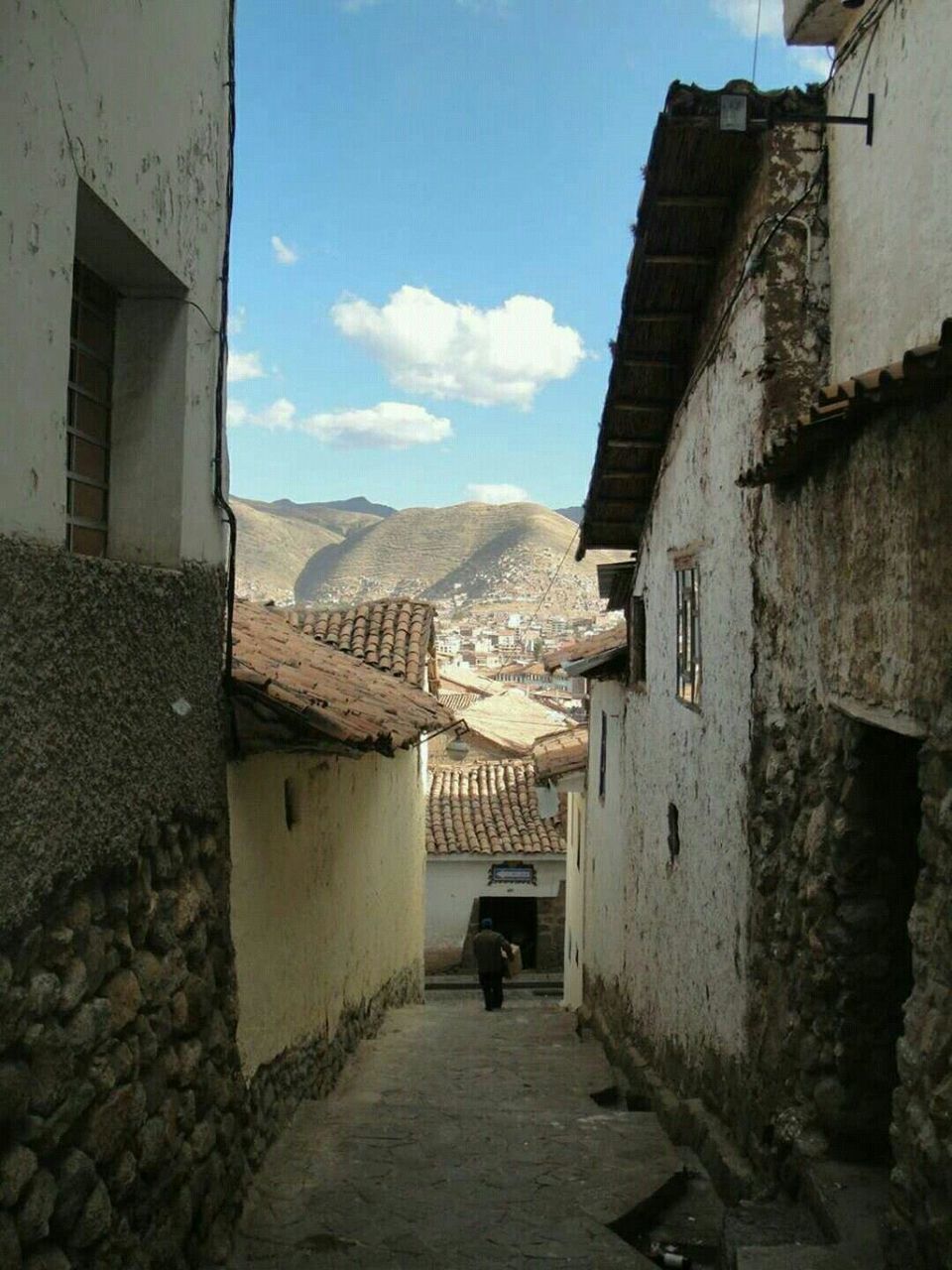 REAR VIEW OF PERSON STANDING ON HOUSE