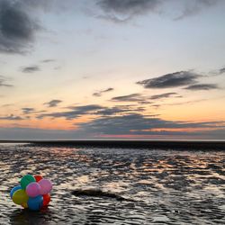 Scenic view of sea during sunset