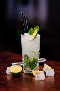 Close-up of drink on table