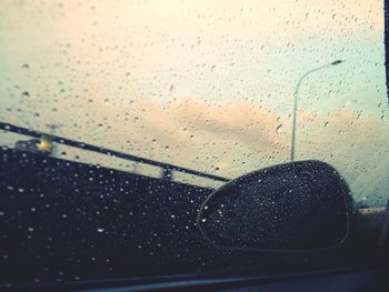 Close-up of water drops on glass window